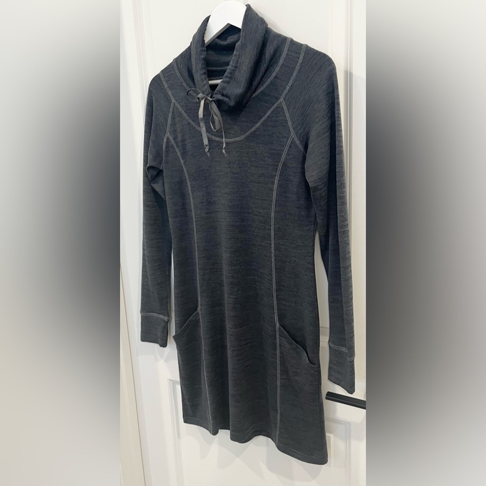 Kuhl Women’s Lea Dress Cowl Neck Long Sleeve Pocket Cabincore Gray Small - Picture 4 of 10